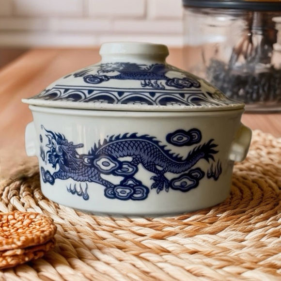 Blue and White Dragon Porcelain Bowl - Picture 3 of 6